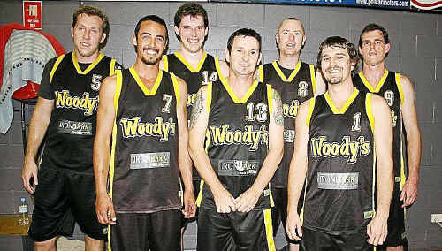 Gympie members of the Woody’s basketball team to contest the Maroochydore A Grade men’s final include Duncan Matheson, Leeroy Todd, Marcus Matthews, Dave Tickle, Leith Brown, Michael Towner and Ben Wells. Gympie members of the Woody’s basketball team to contest the Maroochydore A Grade men’s final include Duncan Matheson, Leeroy Todd, Marcus Matthews, Dave Tickle, Leith Brown, Michael Towner and Ben Wells.